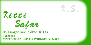 kitti safar business card