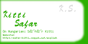 kitti safar business card